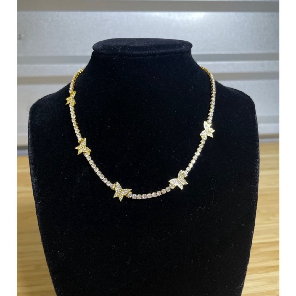 REVOLVE  The M Jewelers NY The Pave Butterfly Necklace Gold Womens Size OS